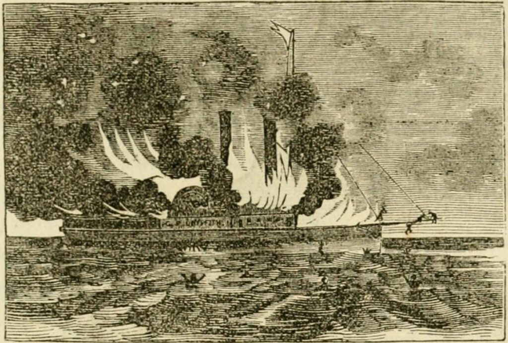 1856 Lithograph of the G.P. Griffith Burning