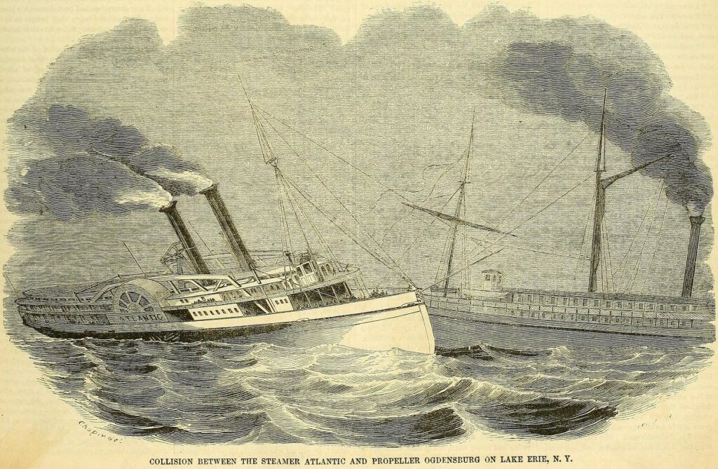 Pictorial of the collision of the Atlantic and Ogdensburg
